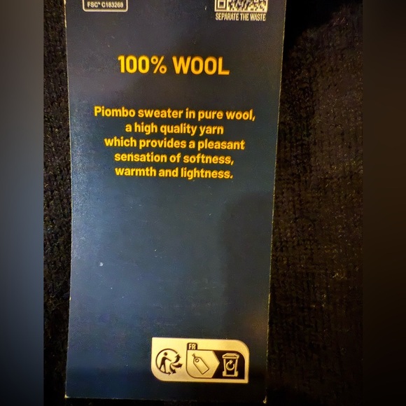 Piombo Women’s Navy Blue Turtleneck Wool Medium Sweater - Picture 5 of 5